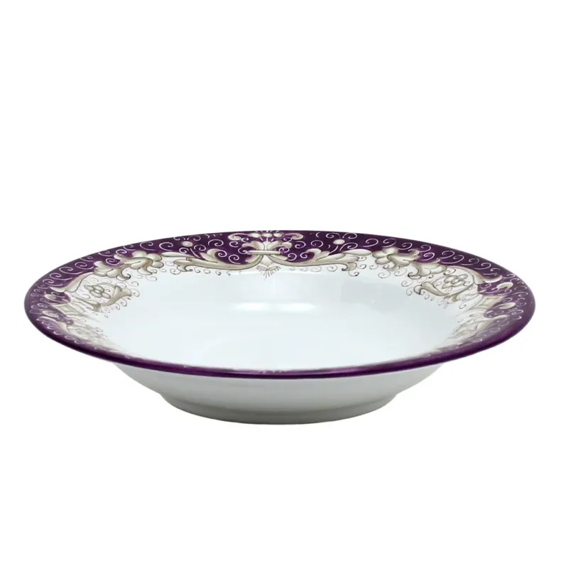 DERUTA COLORI: Pasta/Soup Rim Plate - PURPLE - Artistica.com