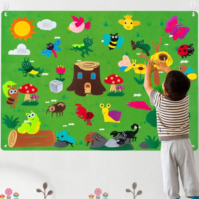 Insect lesson felt board story set for children learning education