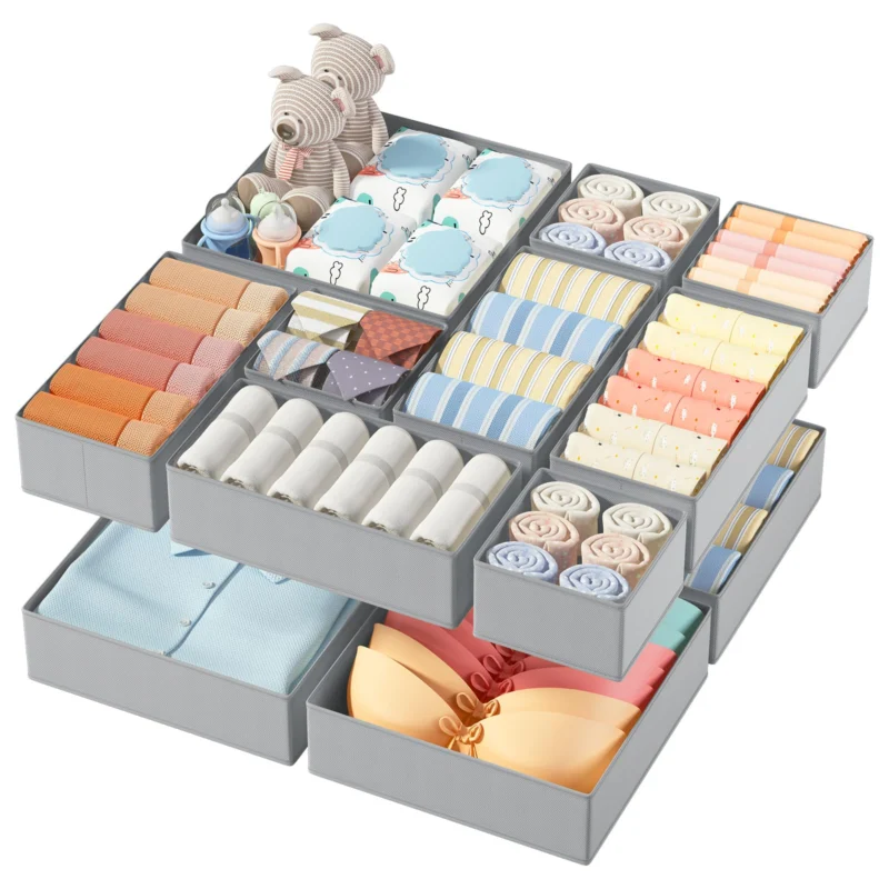 12 Drawers Organiser System, Drawer Organiser, Foldable Storage Box