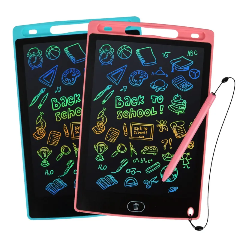 2 Pieces LCD Drawing Board Screen Eco-friendly Bright Colorful Writing Pad Educational Toy Gift